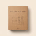 Liewood Beach Set — dusty blue bucket, spade and four animal sand molds
