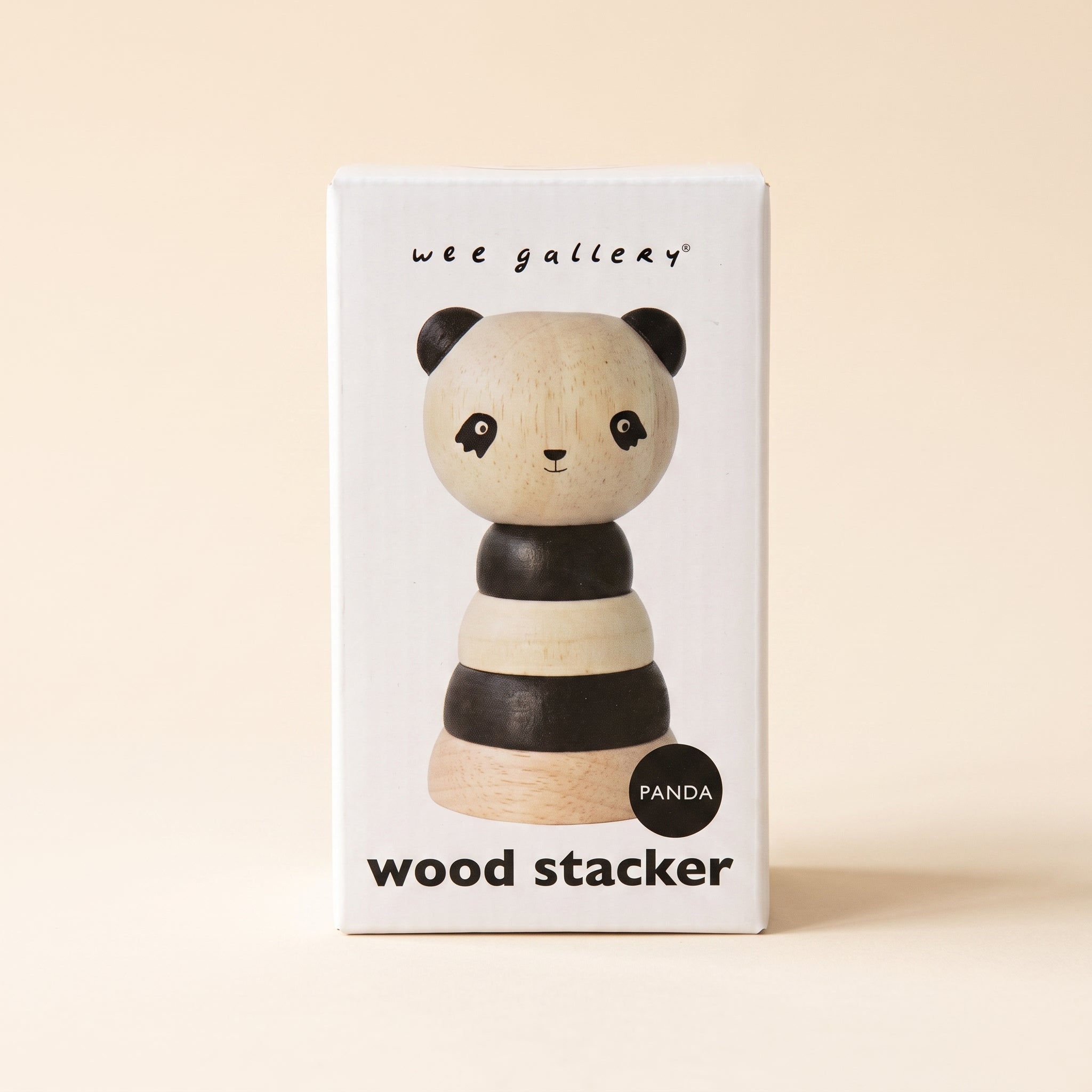 Wee Gallery wood stacker [Panda/Cat/Bear] in white window box