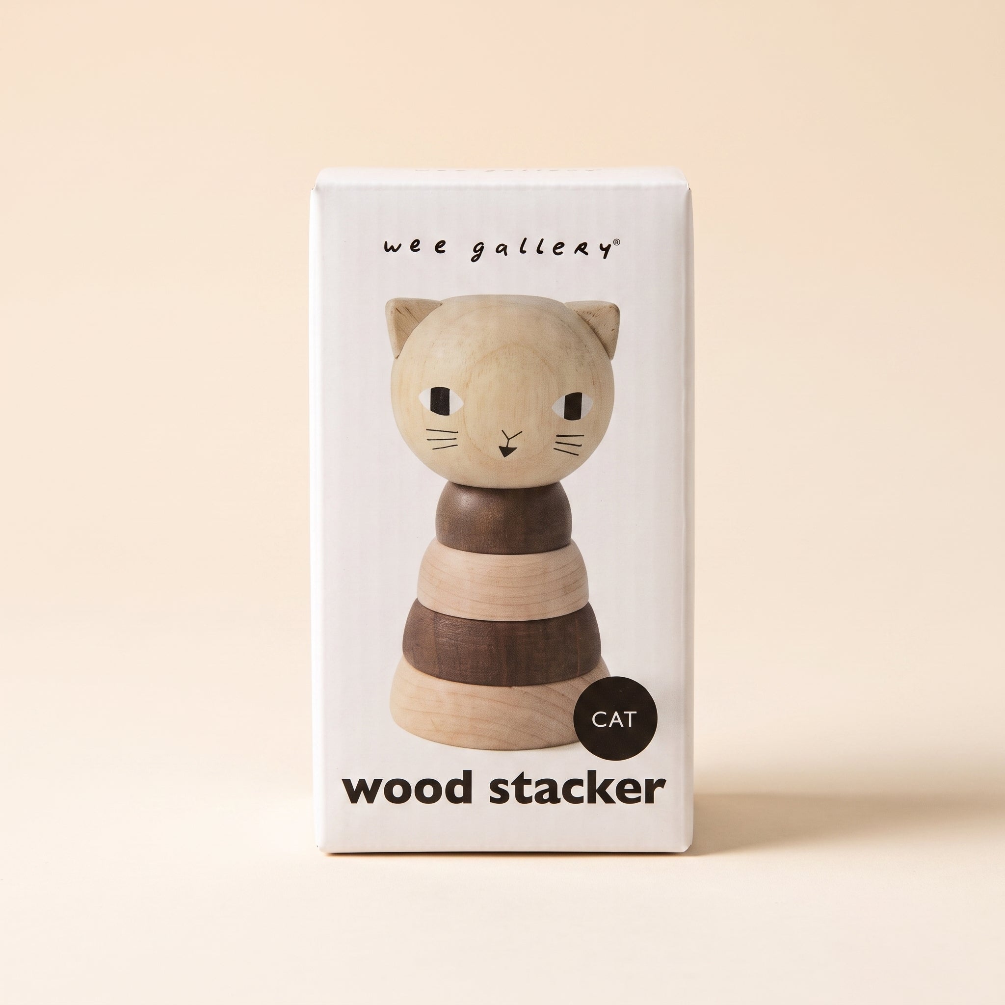 Wee Gallery wood stacker [Panda/Cat/Bear] in white window box