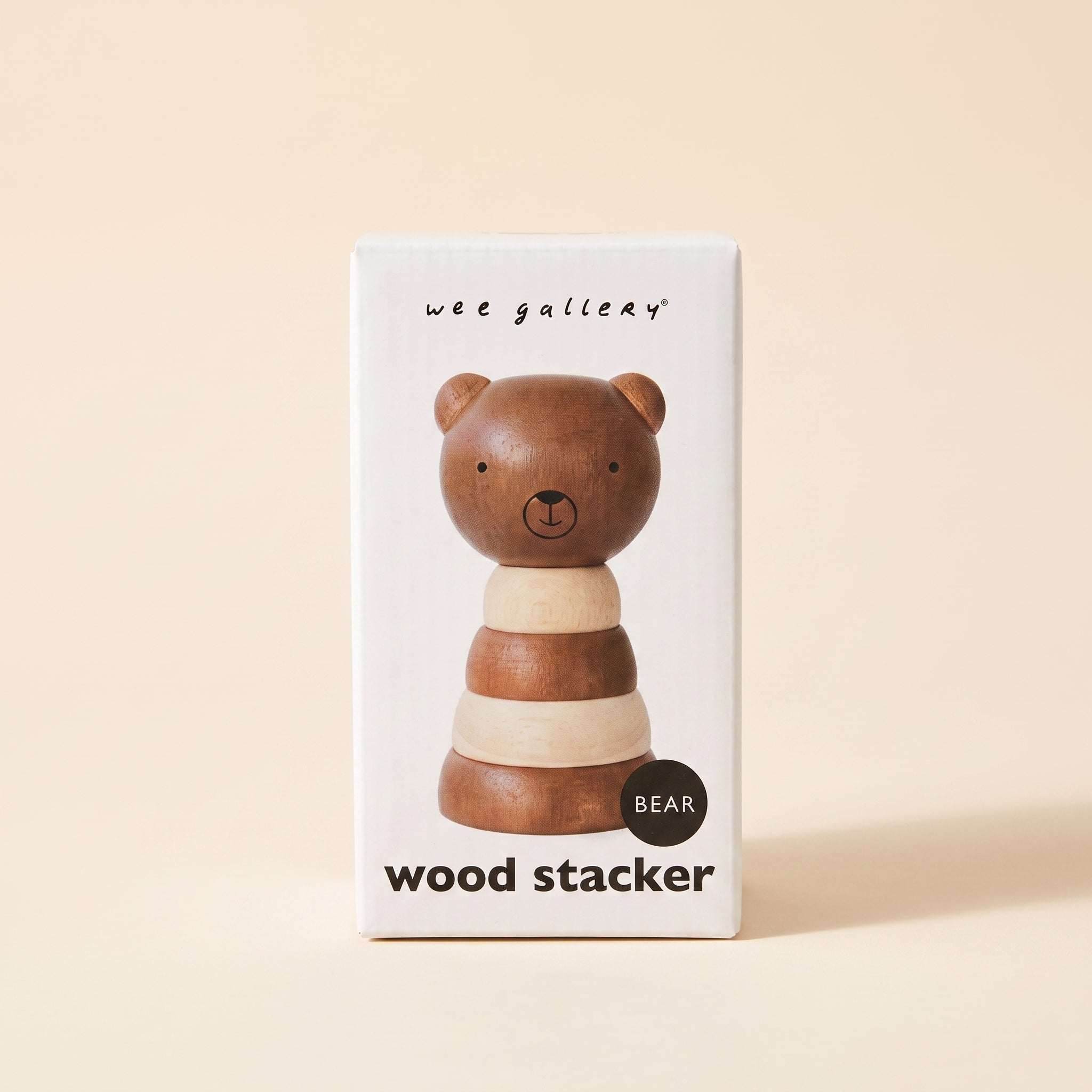 Wee Gallery wood stacker [Panda/Cat/Bear] in white window box
